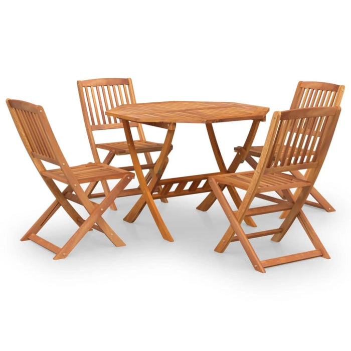 5 Piece Garden Dining Set Solid Wood Acacia Topxkbx