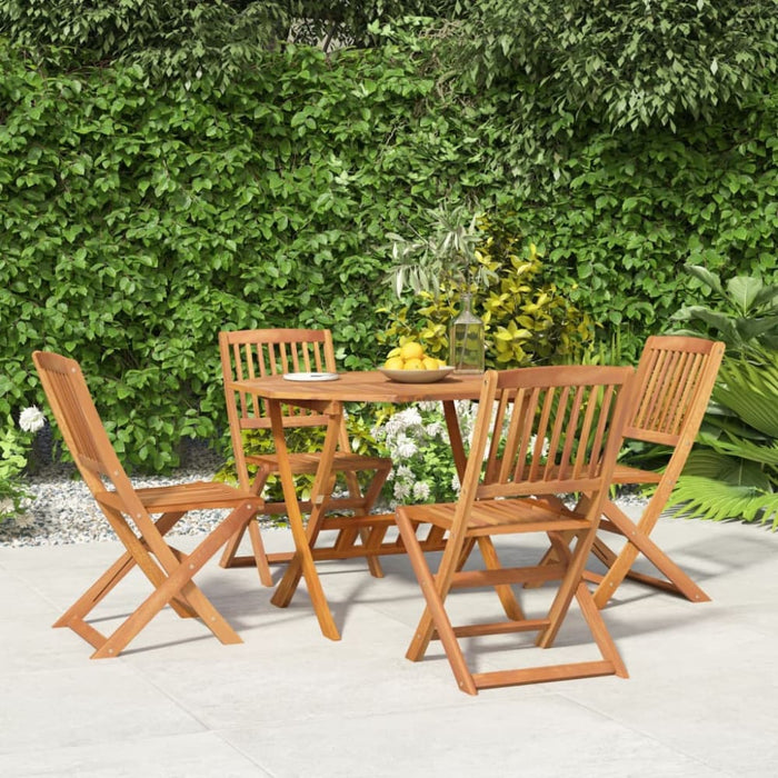 5 Piece Garden Dining Set Solid Wood Acacia Topxkbx
