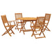 5 Piece Garden Dining Set Solid Wood Acacia Txbttpx
