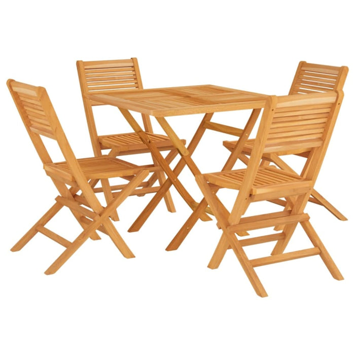 5 Piece Garden Dining Set Solid Wood Teak Toppbab