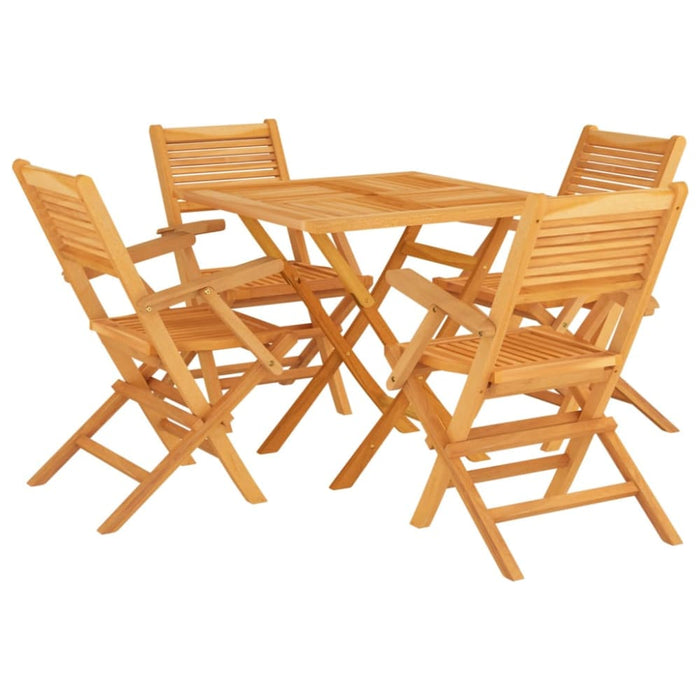 5 Piece Garden Dining Set Solid Wood Teak Toppbao