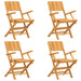 5 Piece Garden Dining Set Solid Wood Teak Toppbbk