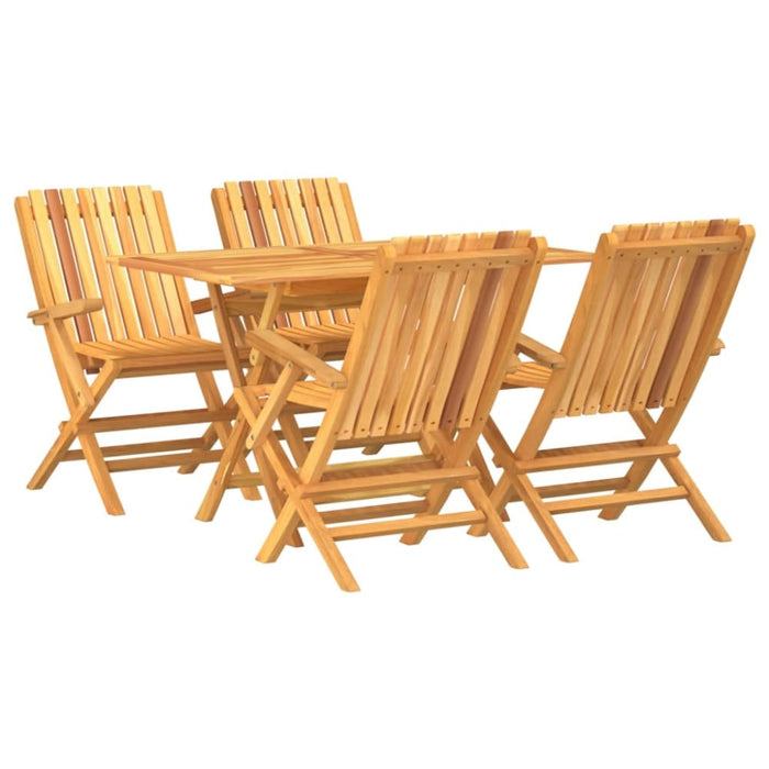 5 Piece Garden Dining Set Solid Wood Teak Toppbbp