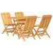 5 Piece Garden Dining Set Solid Wood Teak Toppbbt