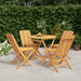 5 Piece Garden Dining Set Solid Wood Teak Toppbon