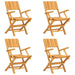 5 Piece Garden Dining Set Solid Wood Teak Toppbtk