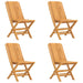5 Piece Garden Dining Set Solid Wood Teak Toppbtl