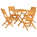 5 Piece Garden Dining Set Solid Wood Teak Toppbtn