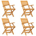 5 Piece Garden Dining Set Solid Wood Teak Toppbtx
