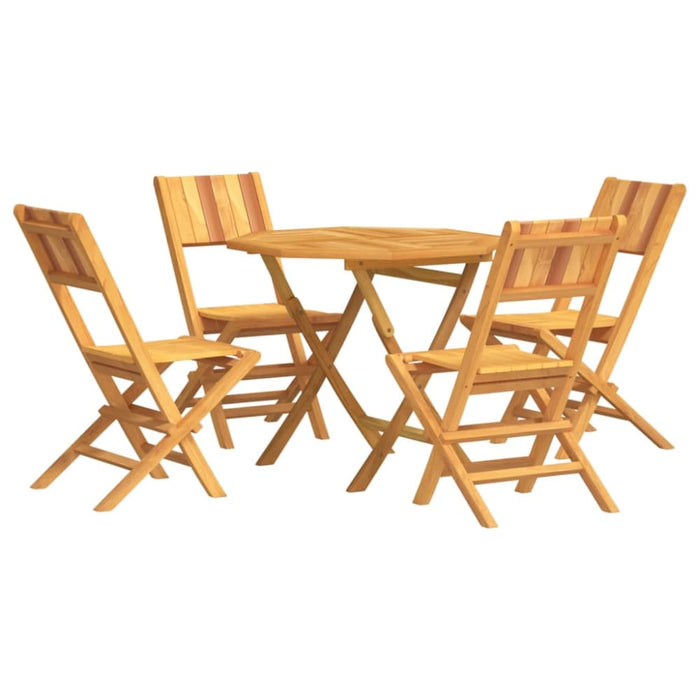 5 Piece Garden Dining Set Solid Wood Teak Toppbxk