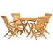 5 Piece Garden Dining Set Solid Wood Teak Toppbxl