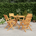 5 Piece Garden Dining Set Solid Wood Teak Toppbxo