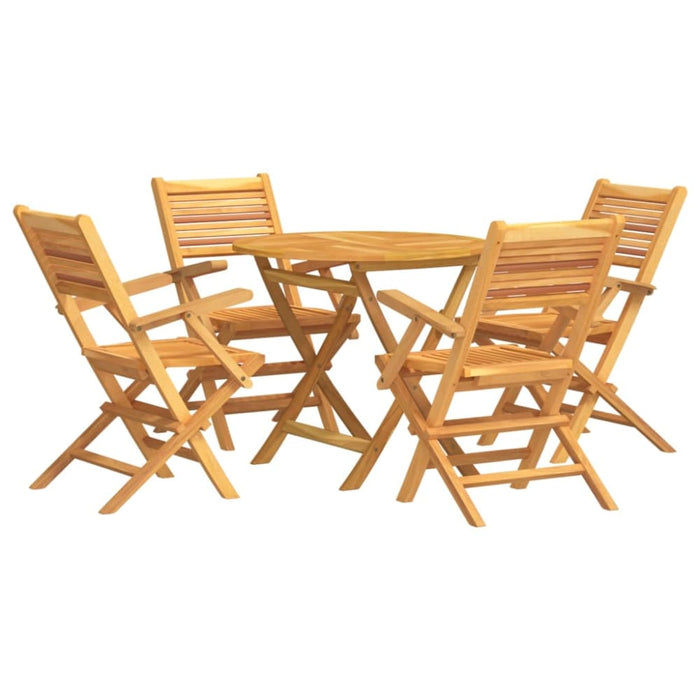 5 Piece Garden Dining Set Solid Wood Teak Toppbxt