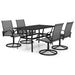 5 Piece Garden Dining Set Textilene and Steel Tblbxnt