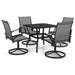 5 Piece Garden Dining Set Textilene and Steel Tblbxnx