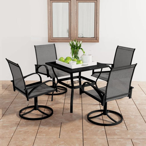 5 Piece Garden Dining Set Textilene and Steel Tblbxnx