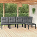 5 Piece Garden Lounge Set Black and Grey Poly Rattan Toniiap