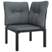 5 Piece Garden Lounge Set Black and Grey Poly Rattan Toniitl