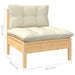 5 Piece Garden Lounge Set with Cream Cushions Solid