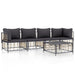 5 Piece Garden Lounge Set with Cushions Anthracite Poly