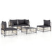 5 Piece Garden Lounge Set with Cushions Anthracite Poly