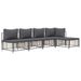 5 Piece Garden Lounge Set with Cushions Anthracite Poly