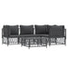 5 Piece Garden Lounge Set with Cushions Anthracite Steel