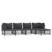 5 Piece Garden Lounge Set with Cushions Anthracite Steel