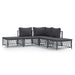 5 Piece Garden Lounge Set with Cushions Anthracite Steel
