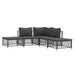 5 Piece Garden Lounge Set with Cushions Anthracite Steel