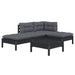 5 Piece Garden Lounge Set with Cushions Black Pinewood