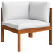 5 Piece Garden Lounge Set with Cushions Cream Solid Acacia