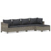 5 Piece Garden Lounge Set with Cushions Grey Poly Rattan