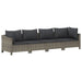 5 Piece Garden Lounge Set with Cushions Grey Poly Rattan