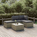 5 Piece Garden Lounge Set with Cushions Grey Poly Rattan