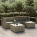 5 Piece Garden Lounge Set with Cushions Grey Poly Rattan