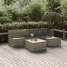 5 Piece Garden Lounge Set with Cushions Grey Poly Rattan