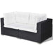 5 Piece Garden Lounge Set with Cushions Poly Rattan Black
