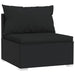 5 Piece Garden Lounge Set with Cushions Poly Rattan Black