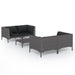 5 Piece Garden Lounge Set with Cushions Poly Rattan Dark