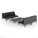 5 Piece Garden Lounge Set with Cushions Poly Rattan Dark