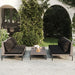5 Piece Garden Lounge Set with Cushions Poly Rattan Dark