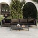 5 Piece Garden Lounge Set with Cushions Poly Rattan Dark
