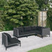 5 Piece Garden Lounge Set with Cushions Poly Rattan Dark