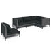 5 Piece Garden Lounge Set with Cushions Poly Rattan Dark
