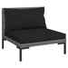 5 Piece Garden Lounge Set with Cushions Poly Rattan Dark