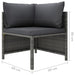 5 Piece Garden Lounge Set with Cushions Poly Rattan Grey