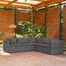 5 Piece Garden Lounge Set with Cushions Poly Rattan Grey