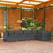 5 Piece Garden Lounge Set with Cushions Poly Rattan Grey
