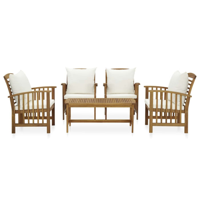 5 Piece Garden Lounge Set with Cushions Solid Acacia Wood